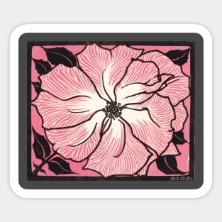 Vintage Pink Flower Sticker